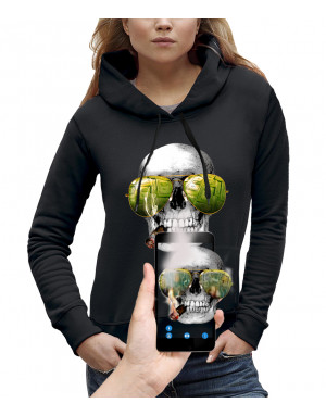 Sweat à capuche 3D animé CRÂNE LAS VEGAS