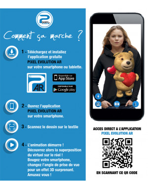 Sweat à capuche 3D animé OURSON AVEC UN BALLON COEUR