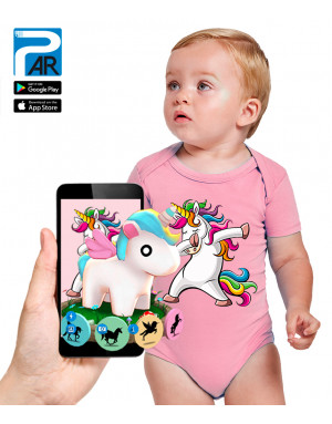 Body BÉBÉ 3D animé LICORNE DAB