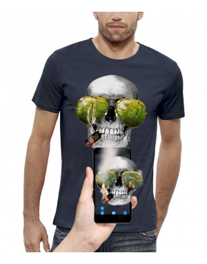 T-shirt 3D animé CRÂNE LAS VEGAS