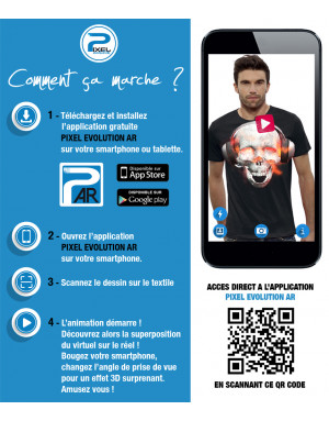 T-shirt 3D animé CRÂNE PLAY MUSIC