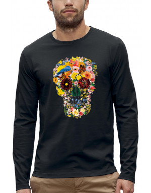 T-shirt CRÂNE AVEC DES FLEURS - Manches longues