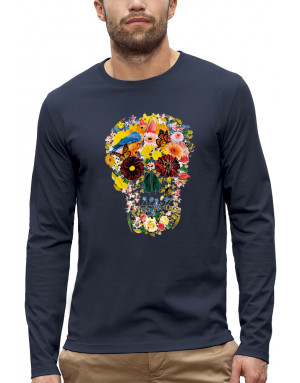 T-shirt CRÂNE AVEC DES FLEURS - Manches longues