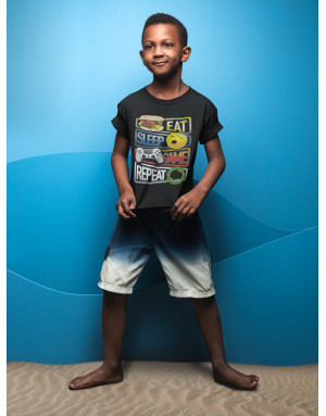 T-shirt enfant EAT SLEEP GAME REPEAT