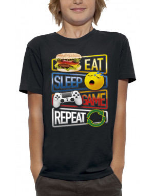 T-shirt enfant EAT SLEEP GAME REPEAT