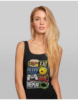 Débardeur femme EAT SLEEP GAME REPEAT