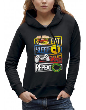 Sweat femme EAT SLEEP GAME REPEAT