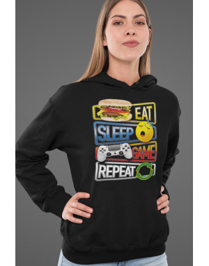 Sweat femme EAT SLEEP GAME REPEAT