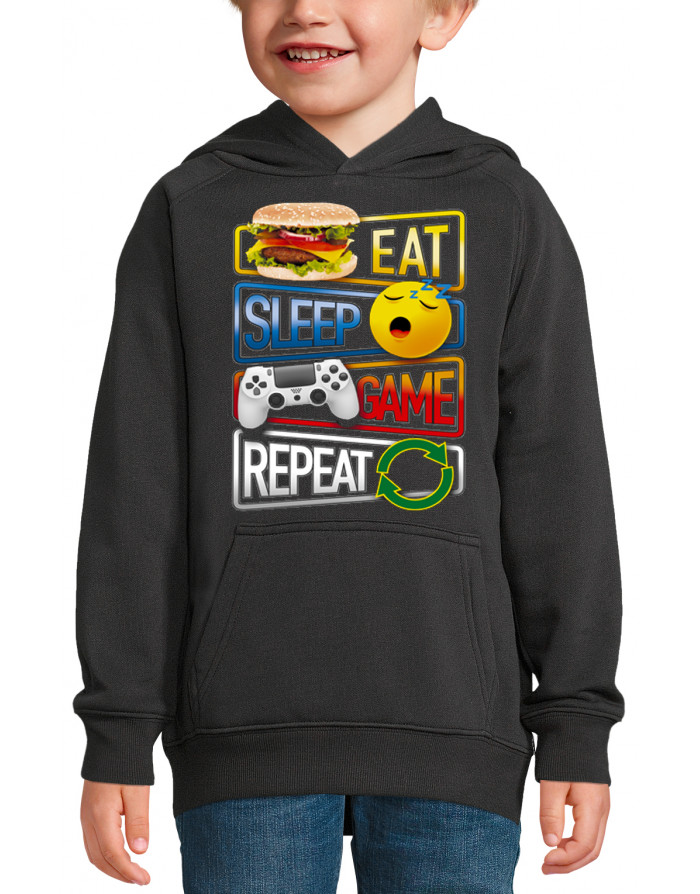 Sweat enfant EAT SLEEP GAME REPEAT