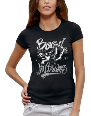T-shirt Femme SKATER BOARD NO BRAKES