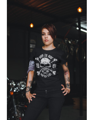 T-shirt Femme BORN TO RIDE - RIDE TO LIVE