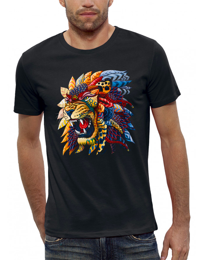 T-shirt homme LION MASQUE AFRICAIN