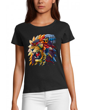 T-shirt Femme LION MASQUE AFRICAIN