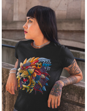T-shirt Femme LION MASQUE AFRICAIN