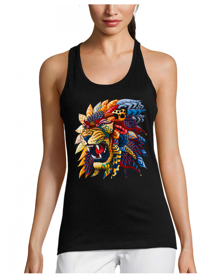 Débardeur femme LION MASQUE AFRICAIN