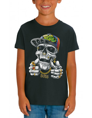 T-shirt enfant CRÂNE CASQUETTE HIP HOP ROCK