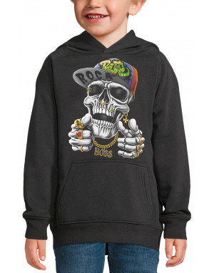 Sweat enfant CRÂNE CASQUETTE HIP HOP ROCK