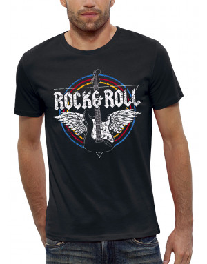 T-shirt homme ROCK N ROLL GUITARE ET AILES D'ANGE