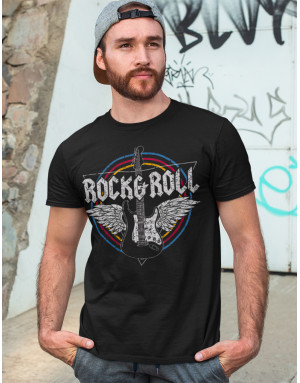 T-shirt homme ROCK N ROLL GUITARE ET AILES D'ANGE