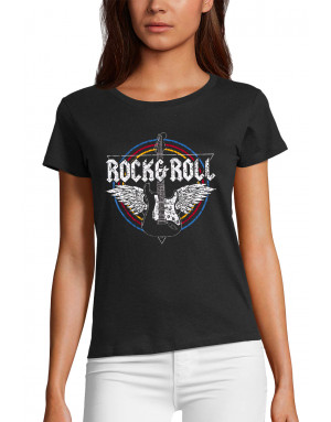 T-shirt Femme ROCK N ROLL GUITARE ET AILES D'ANGE