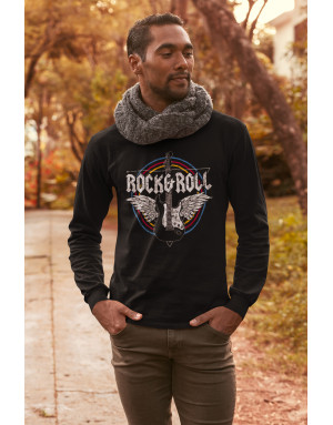 T-shirt ROCK N ROLL GUITARE ET AILES D'ANGE - Manches longues