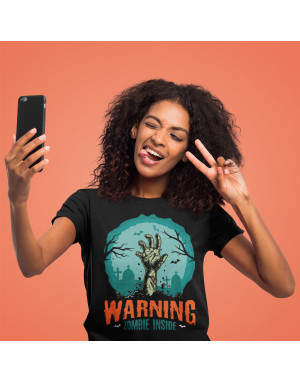 T-shirt 3D animé WARNING ZOMBIE