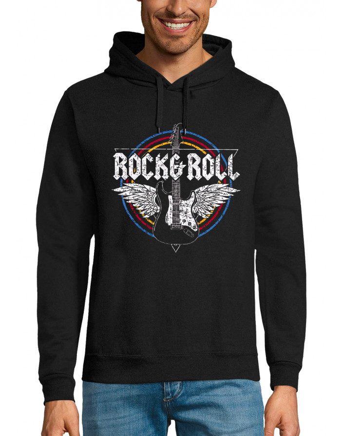 Sweat homme ROCK N ROLL GUITARE ET AILES D'ANGE