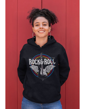 Sweat femme ROCK N ROLL GUITARE ET AILES D'ANGE