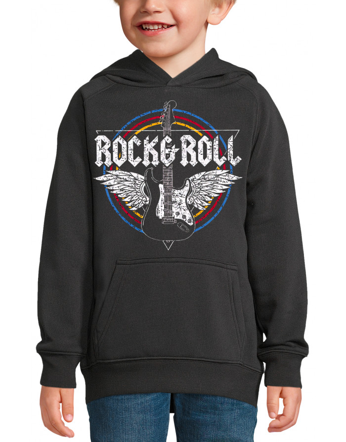 Sweat enfant ROCK N ROLL GUITARE ET AILES D'ANGE