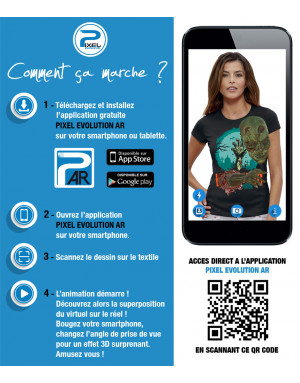 T-shirt 3D animé WARNING ZOMBIE