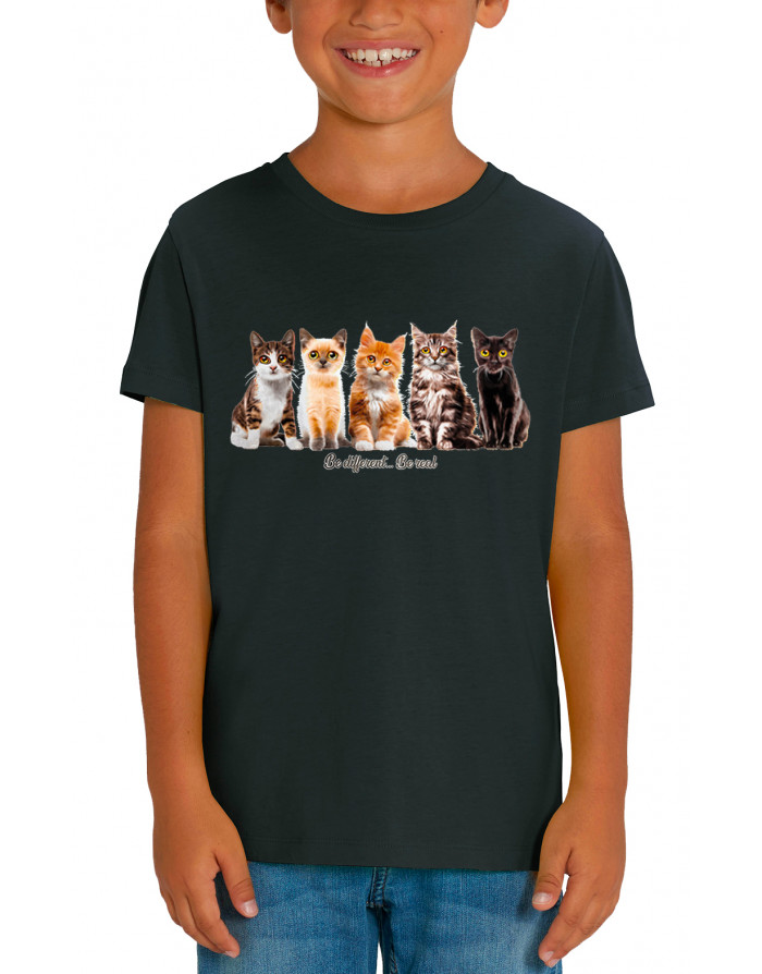 T-shirt enfant CHATS - BE DIFFERENT BE REEL