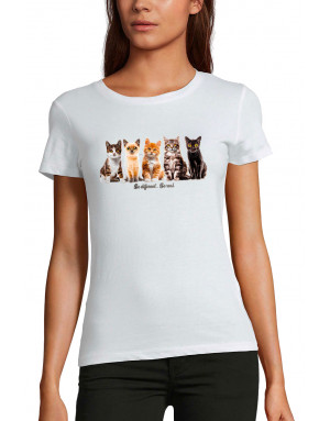 T-shirt Femme CHATS - BE DIFFERENT BE REEL