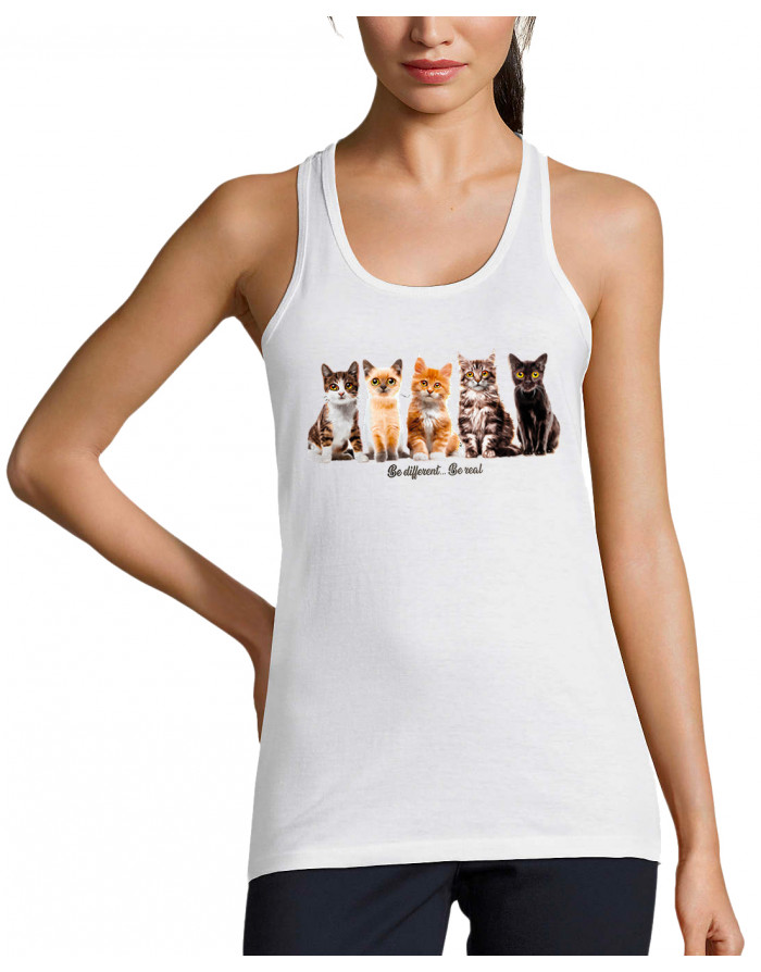 Débardeur femme CHATS - BE DIFFERENT BE REEL