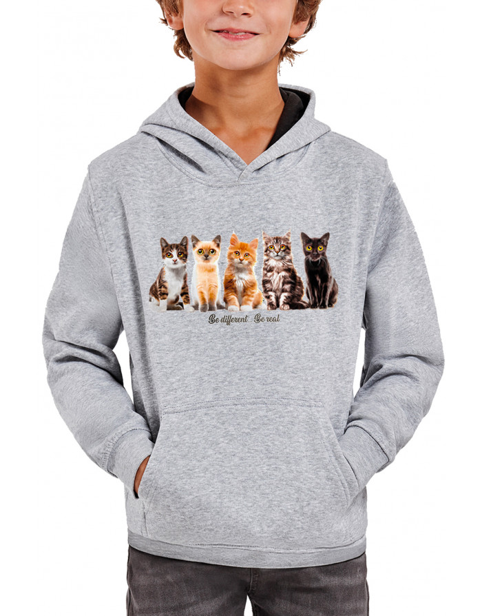 Sweat enfant CHATS - BE DIFFERENT BE REEL