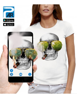 T-shirt 3D animé CRÂNE LAS VEGAS