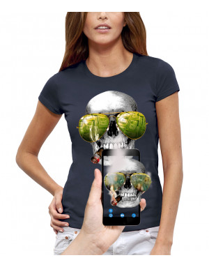 T-shirt 3D animé CRÂNE LAS VEGAS