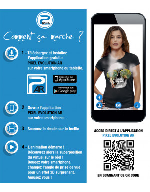 T-shirt 3D animé CRÂNE LAS VEGAS