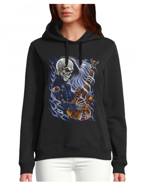 Sweat femme SQUELETTE GUITARISTE HARD ROCK