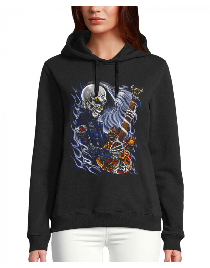 Sweat femme SQUELETTE GUITARISTE HARD ROCK