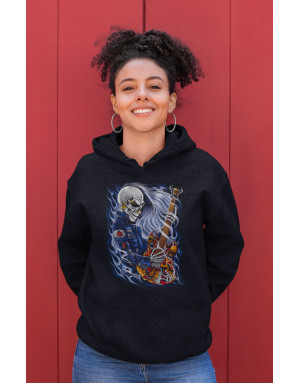 Sweat femme SQUELETTE GUITARISTE HARD ROCK