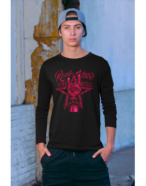 T-shirt ROCK STAR SIGNE DES CORNES - Manches longues
