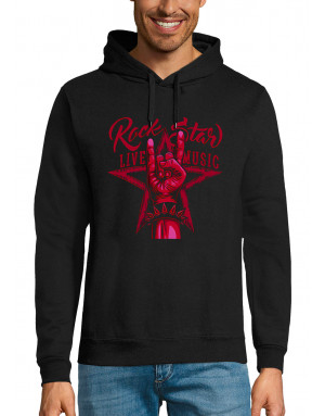 Sweat homme ROCK STAR SIGNE DES CORNES