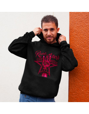 Sweat homme ROCK STAR SIGNE DES CORNES