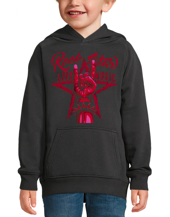 Sweat enfant ROCK STAR SIGNE DES CORNES