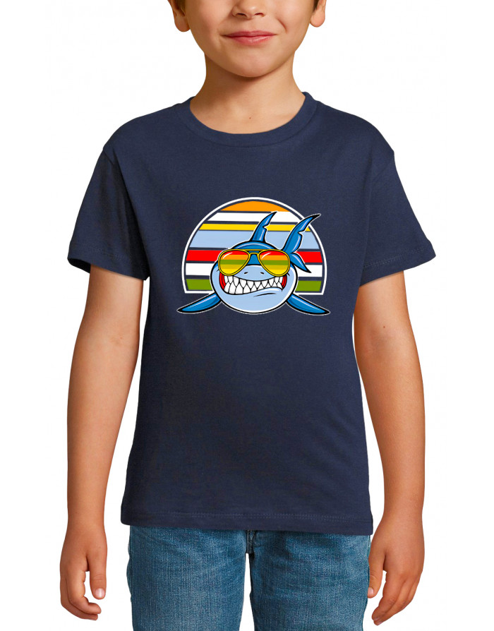 T-shirt enfant BÉBÉ REQUIN LUNETTES DE SOLEIL
