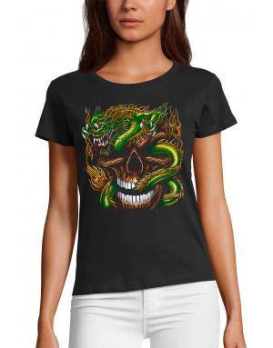 T-shirt Femme CRÂNE ET DRAGON