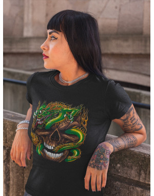 T-shirt Femme CRÂNE ET DRAGON