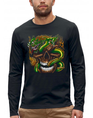 T-shirt CRÂNE ET DRAGON - Manches longues