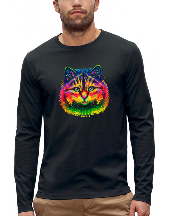 T-shirt CHAT FLUORESCENT - Manches longues