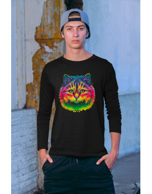 T-shirt CHAT FLUORESCENT - Manches longues